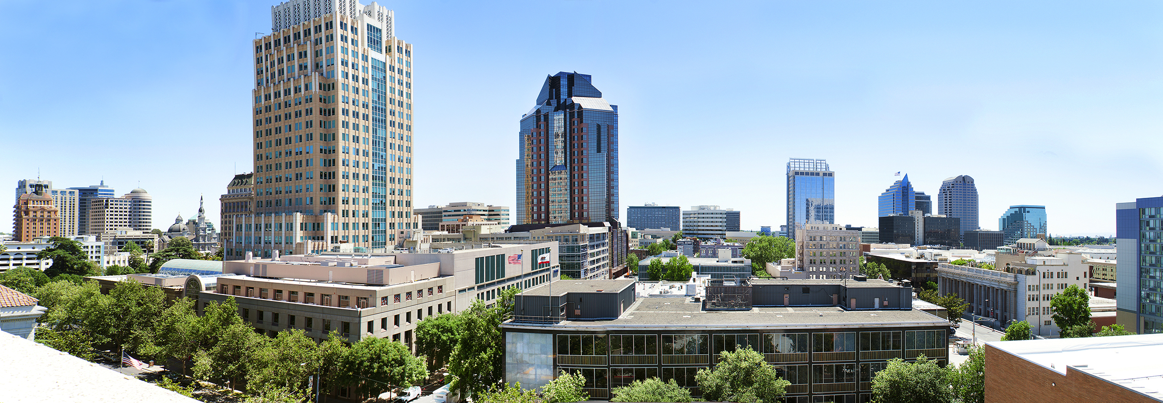 Skyline shot of a Sacramento County buildings